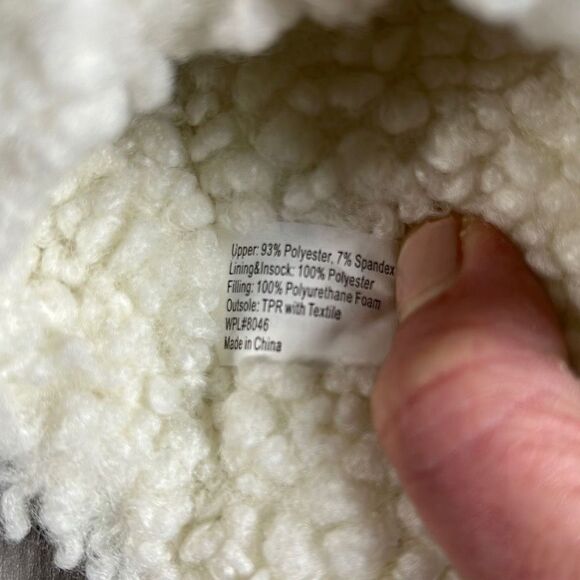 Alfani Women's Criss Cross House Slippers Slip On Plush Gray Cream Large 9-10 - Picture 4 of 6